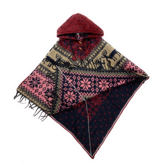 Hooded Wool Poncho - Picture 6 of 8